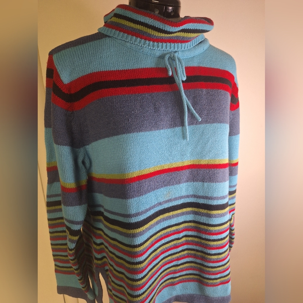 Crazy Horse Multicolor Striped Cowl Neck Sweater Size L